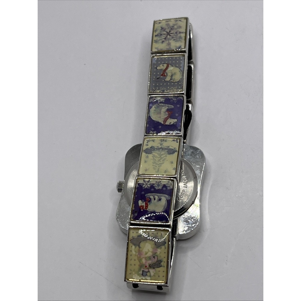 Holiday Lane Snowflake Polar Bear Stretch Band Women's Watch w/ Box- New Battery - Picture 3 of 6